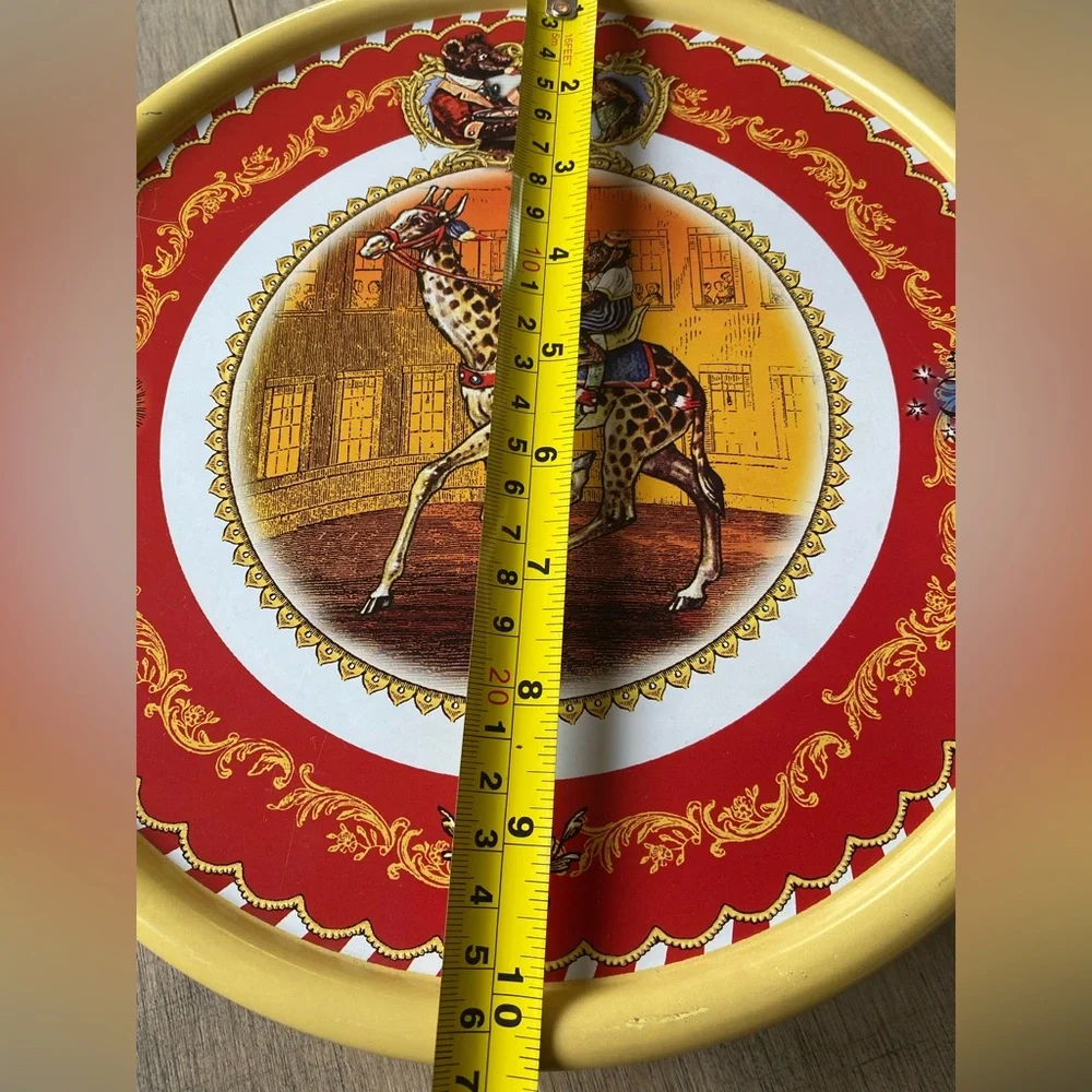 Restoration Hardware Circus Animals 4 Tin Plates Set Tin & Lid Whimsical